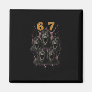Íman 67 Six Seven Contrafação 6 7 Design de Meme Engraç