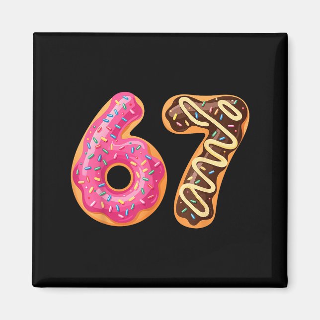 Íman 67 Six Seven Donut Meme Funny Sweet Sprinkles  (Frente)
