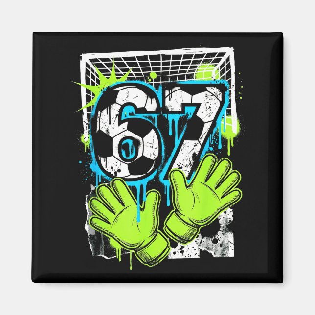 Íman 67 Six Seven Gen Alpha Goleiro de Futebol Rot Mem (Frente)