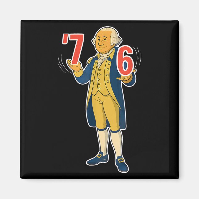 Íman 67 Six Seven George Washington Meme Camiseta Engra (Frente)