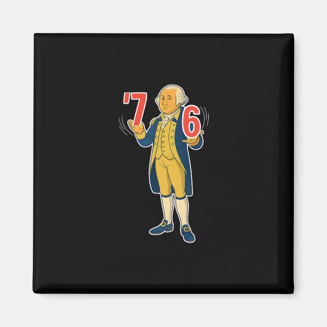 Íman 67 Six Seven Meme Engraçado George Washington  (Frente)