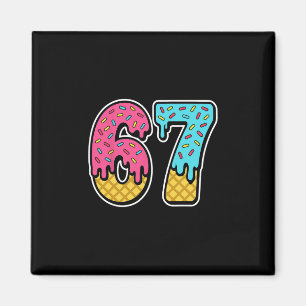 Íman 67 Sorvete Drip Meme Six Seven Divertido Gen Alpha