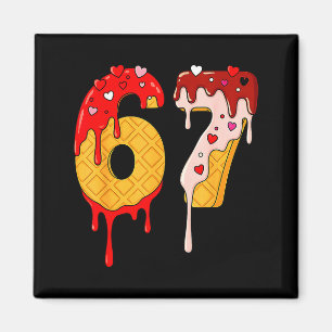 Íman 67 Sorvete Gotejamento Meme Engraçado Seis Sete Di