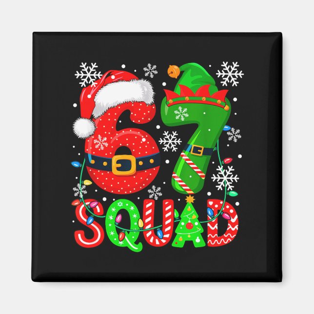 Íman 67 Squad Christmas Santa Elf Colorful Costume Kids (Frente)