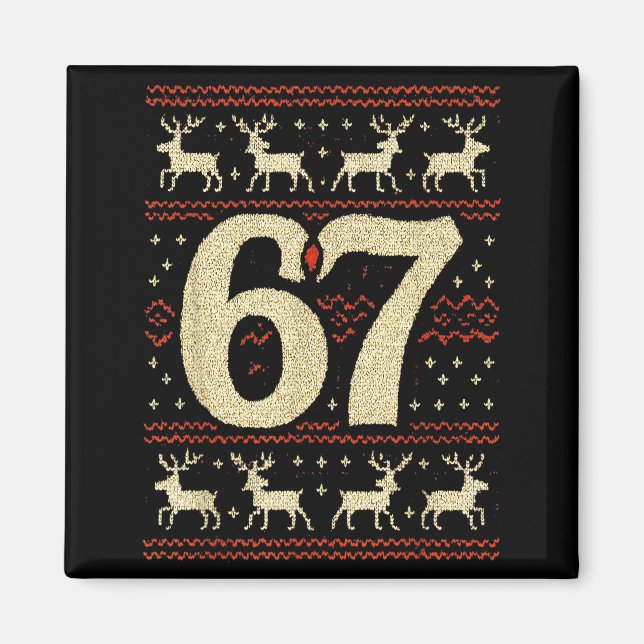 Íman 67 Suéter de Natal Feio 6 7 Meme Seis Sete Mason (Frente)