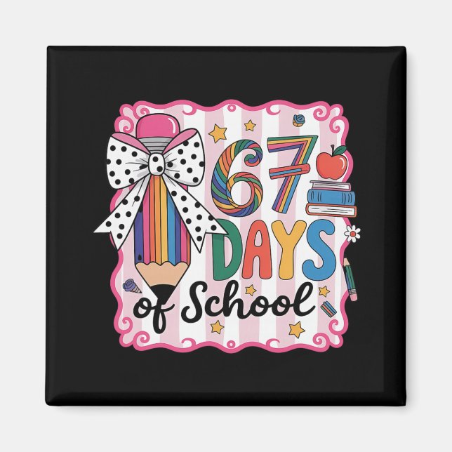 Íman 67th Day Of School 67 Six Seven Math Teacher  (Frente)