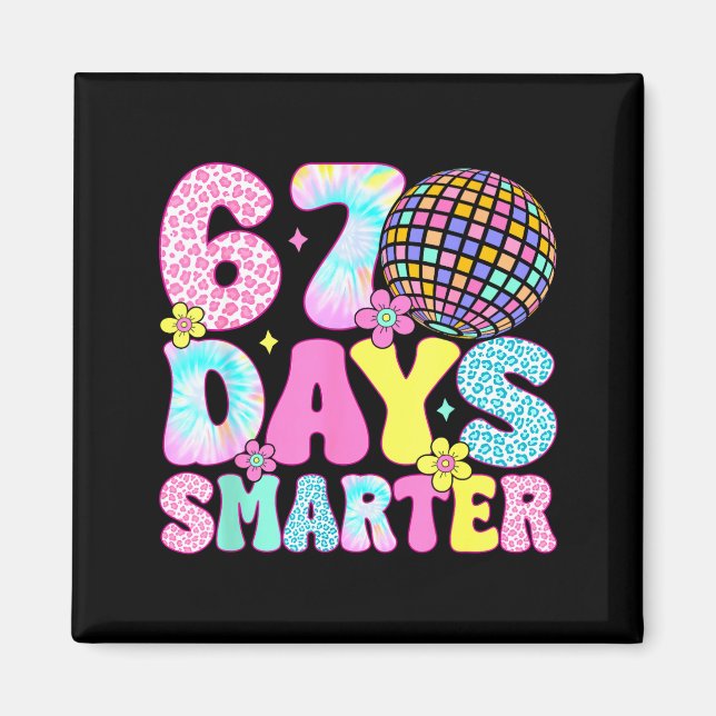 Íman 67th Days Smarter Smile Face 67 Days School Teache (Frente)