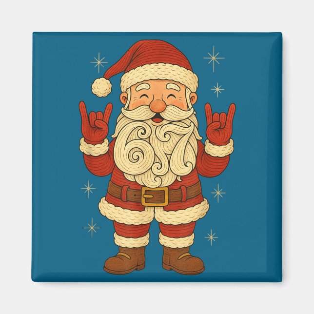 Íman 6 7 Christmas 67 Santa Six Seven Funny Meme Boys T (Frente)