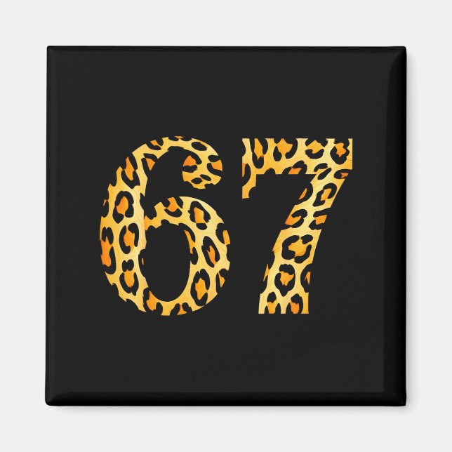 Íman 6-7 Meme Leopard Cheetah Cool Six-seven  (Frente)
