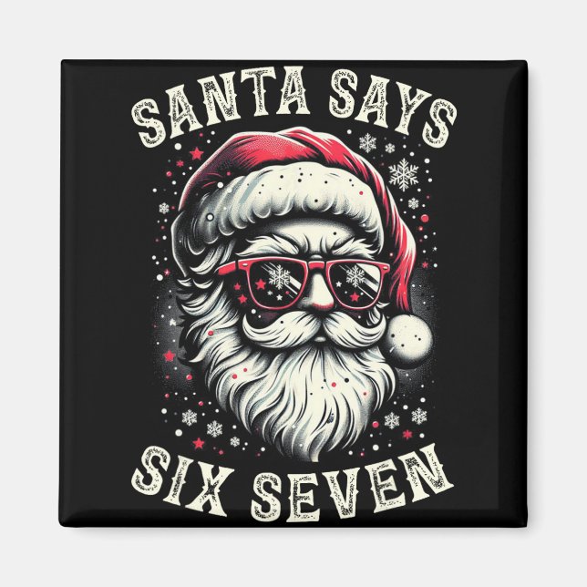 Íman 6-7 Meme Natal Papai Noel Seis Sete Rotação Cerebr (Frente)