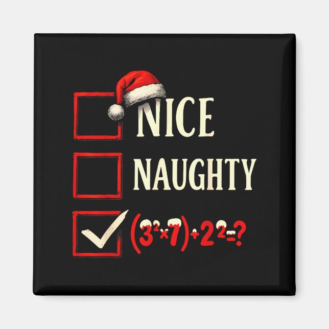 Íman 6-7 Meme Nice Naughty 67 Christmas Brain Rot Funny (Frente)