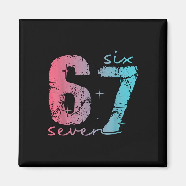 Íman 6 7 Seis Sete Camiseta Engraçada de Meme para Mulh (Frente)