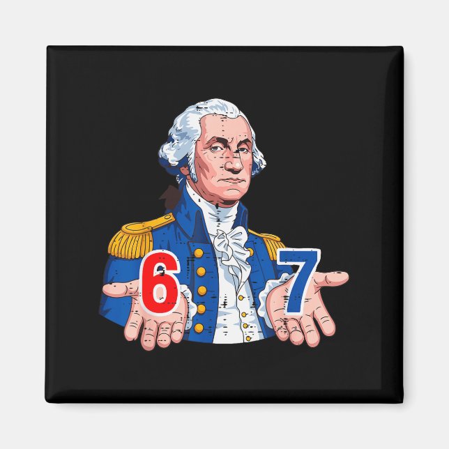 Íman 6 7 Washington Engraçado 67 Fantasia Meme Seis Set (Frente)