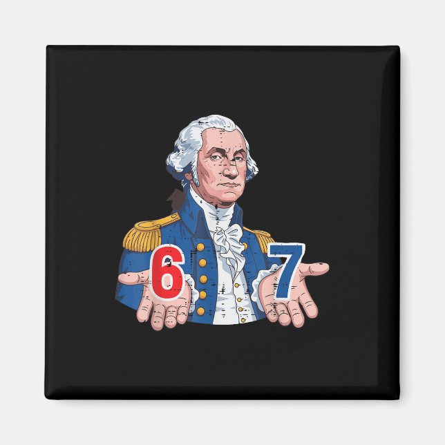 Íman 6 7 Washington Engraçado 67 Fantasia Meme Seis Set (Frente)