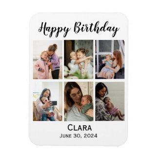 Íman 6 Aniversário do Script Personalizado de Colagem d