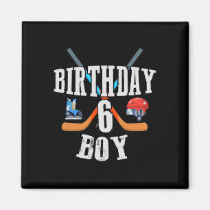 Íman 6 Birthday Boy Ice Hockey 6 Anos