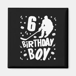Íman 6 Birthday Boy Ice Hockey Kids 6 Anos Festa