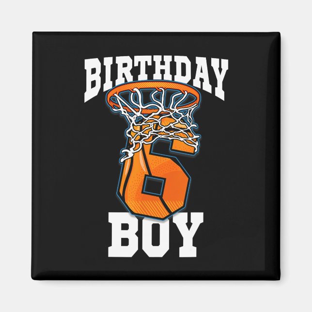 Íman 6 Birthday Bysketbyll Boy 6 anos (Frente)