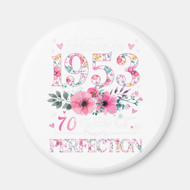 Íman 70 Anos Feitos Em 1953, Presente De Aniversário De (Frente)