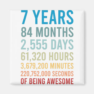 Íman 7 Anos 84 Meses 2555 Dias De Aniversário Incríve