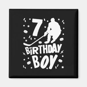 Íman 7 Birthday Boy Ice Hockey Kids 7 Anos Festa