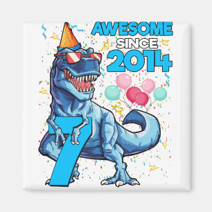 Íman 7 Birthday Dinossaur 7 Anos Crianças Incríveis