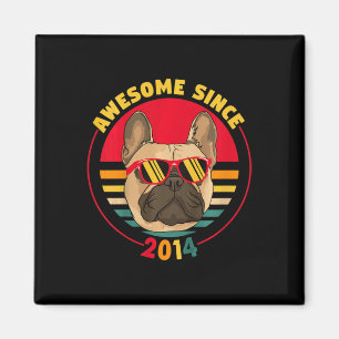 Íman 7 Birthday Retro French Bulldog Incrível Desde 20