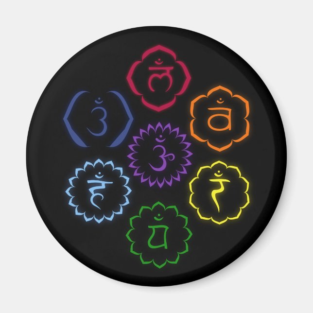 Íman 7 Chakras em um Círculo (Frente)