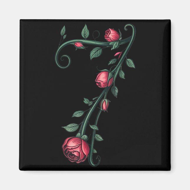 Íman 7 Floral 67 Rose Valentines Day Funny Love Matchin (Frente)