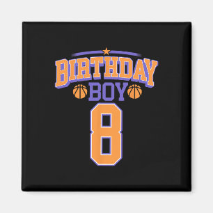 Íman 8º aniversário Garoto de basquete com mais de 8 an