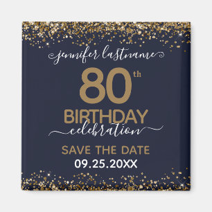 Íman 80 Birthday Imã salve a data