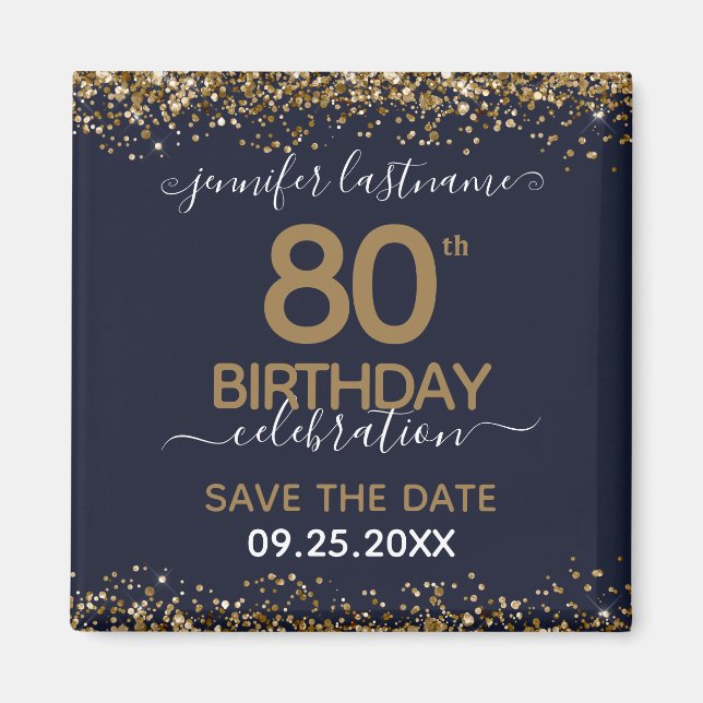 Íman 80 Birthday Imã salve a data (Frente)
