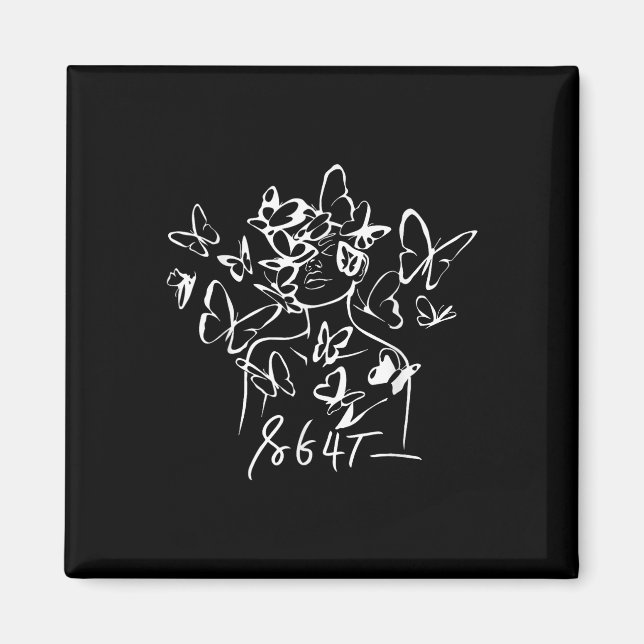 Íman 8647 Anti Trump Floral Resist 86 47 Impeach Trump (Frente)