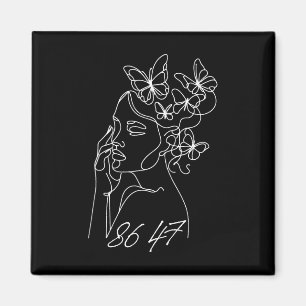 Íman 8647 Anti Trump Floral Resist 86 47 Impeach Trump