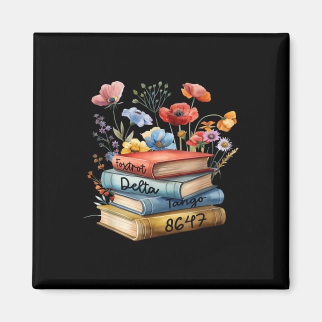 Íman 8647 Flor do Livro Foxtrots Deltas Tangos (Frente)