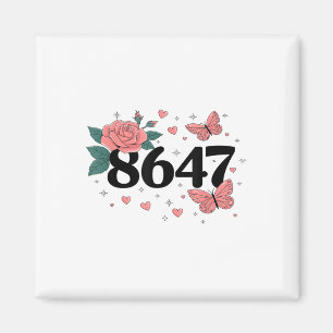 Íman 8647 Retro 86 47 Anti-trump Flower Art Presidente