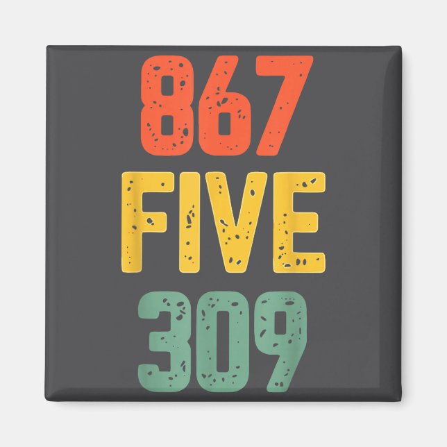 Íman 867 Five 309 Retro Music Number Funny 80s Throwbac (Frente)