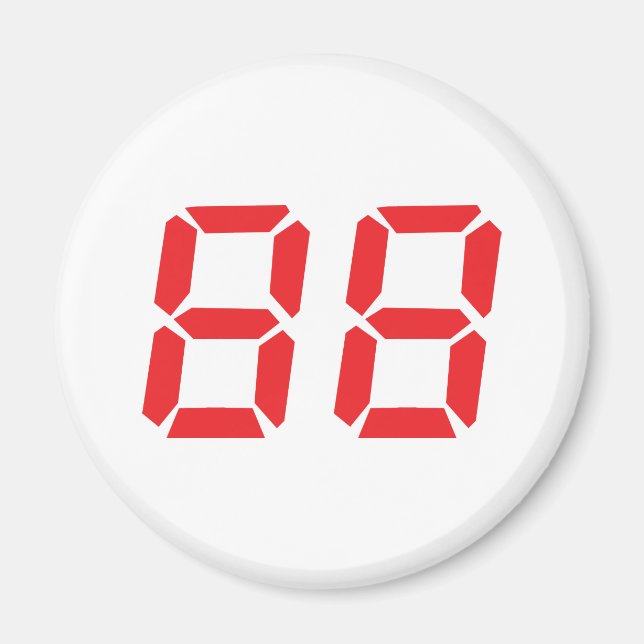 Íman 88 88 - número digital do despertador vermelho (Frente)