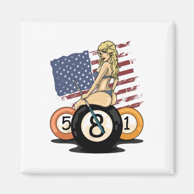 Íman 8 Ball Billiard Piscina Player Oito Bailliers (Frente)