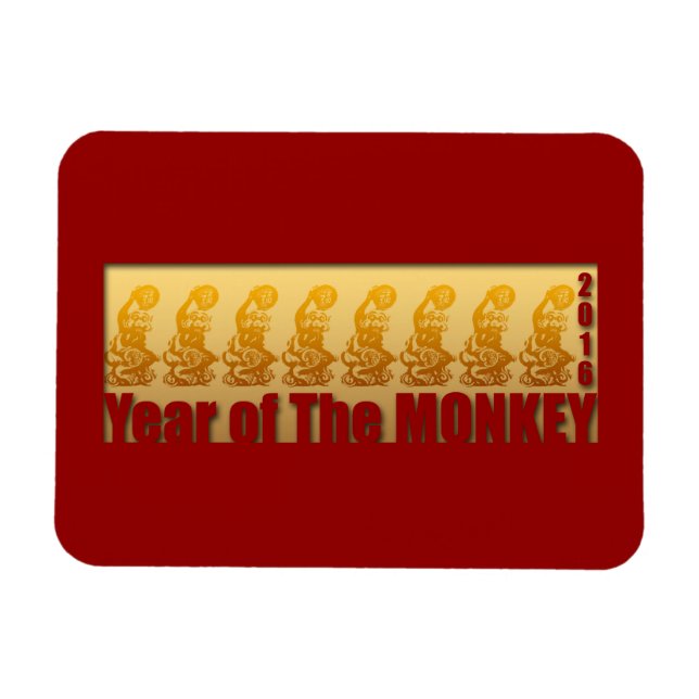 Íman 8 macacos para o Flexi Magnet do Ano Novo Chinês 2 (Horizontal)