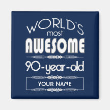 90 Birthday Worlds Melhor Azul Escuro Fabuloso