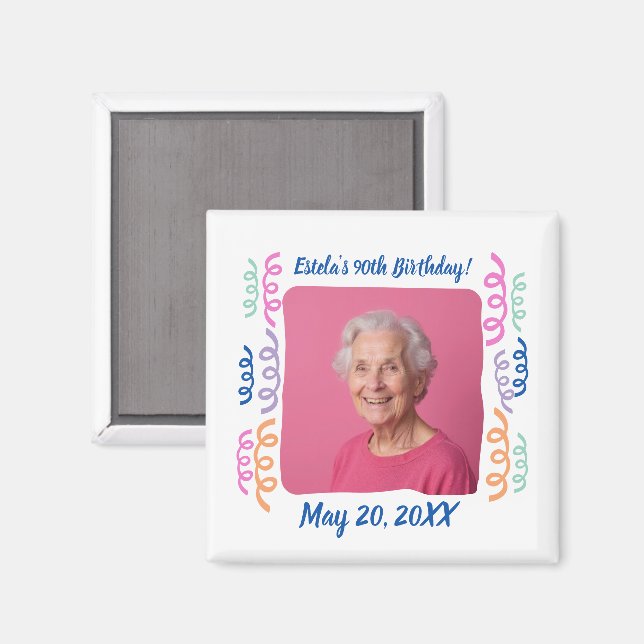 Íman 90 de Fotografia Personalizada que os Streamers de (Front/Back)