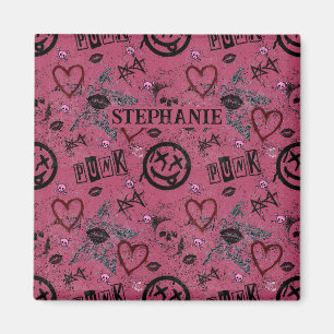 Íman 90 Retro Rosa Rosa Girly Punk