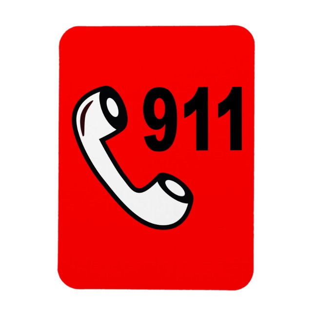 ÍMAN  911 NÚMERO DE TELEFONE DE EMERGÊNCIA AJUDA MÉDICA (Vertical)