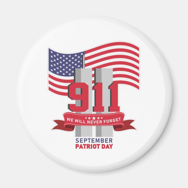 Íman 9.11 Dia Patriótico; Nunca Esqueça (Frente)