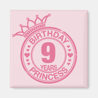 Íman 9 anos - Princesa de aniversário - rosa