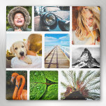 Íman 9 Fotografias Collage Magnet Modelo White Framed<br><div class="desc">Colagem de Fotos 9 Personalizada com Frame Fridge ou Office Magnet.</div>