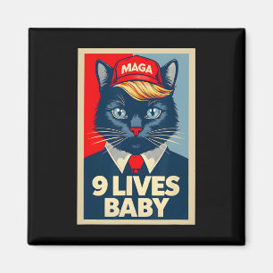 Íman 9 Vidas Por Cute Trump Cat Engraçado Trump 2024 Pr