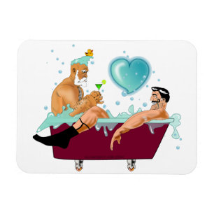 Íman A artística de SlipperyJoe dois gay homens banhei