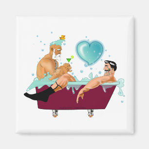 Íman A artística de SlipperyJoe dois gay homens banhei